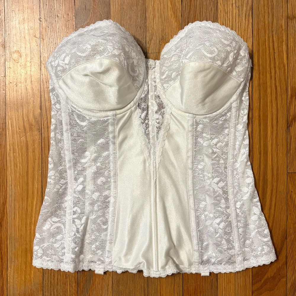 Vintage Carnival Union Made Strapless White Corset Bustier Top